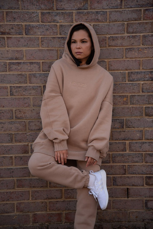 beige oversized hoodie | ultimate fame