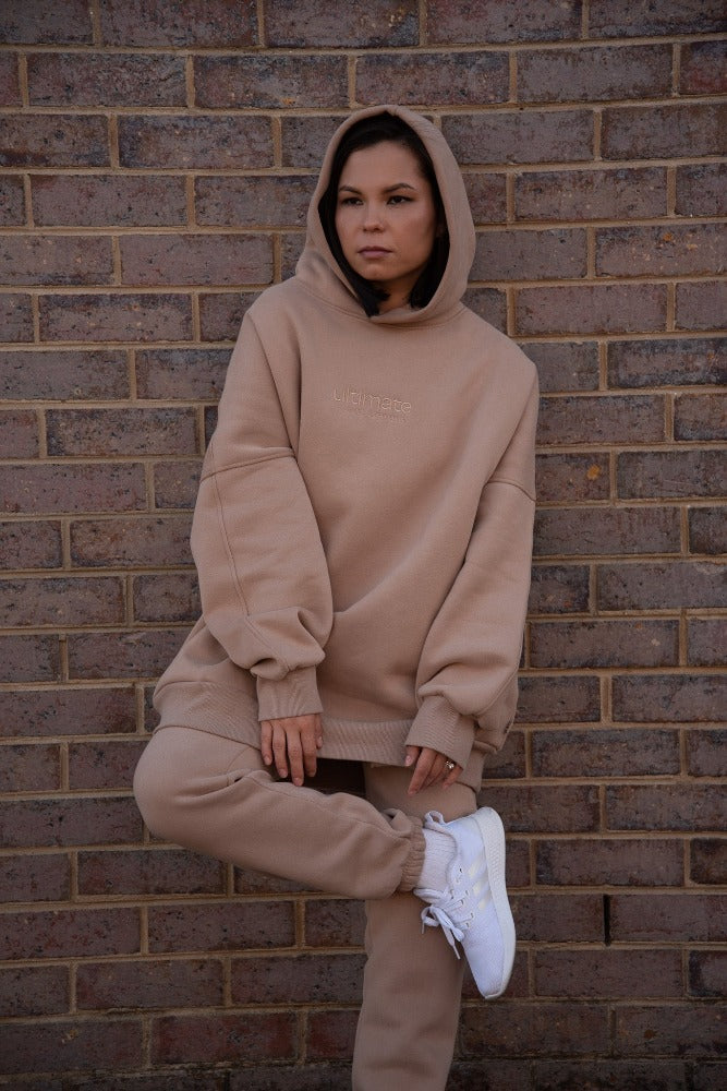 beige oversized hoodie | ultimate fame